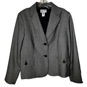 Pendleton Petite 14P Wool Hounds tooth Black White Classic Career Blazer Jacket